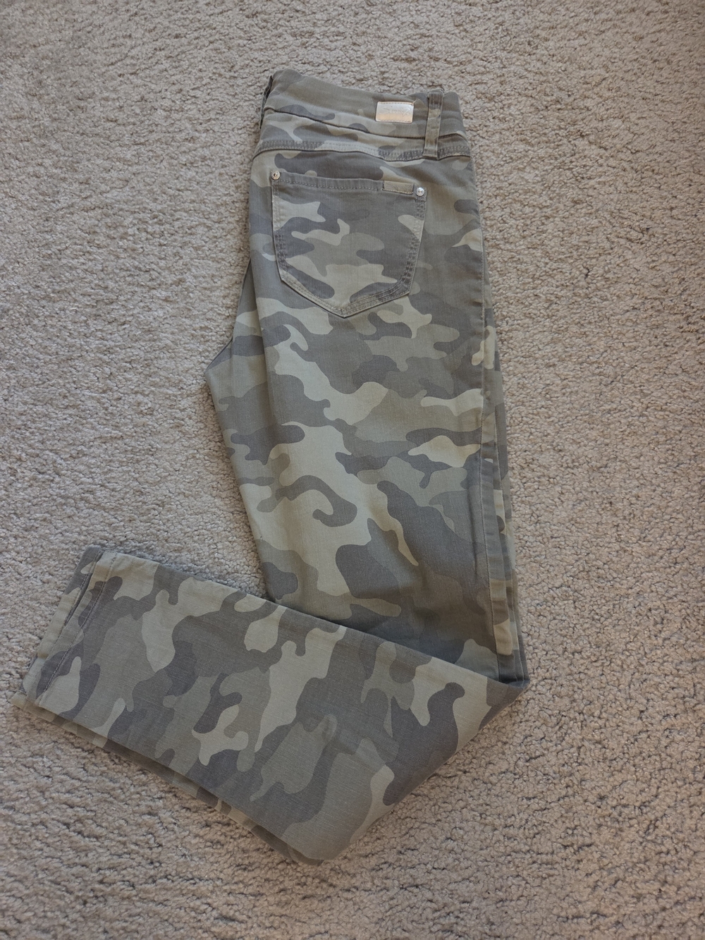 Seven7 Green Camo High Rise Skinny Jeans